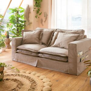 wohnli-moebel-suche-68-920-100-0200-1 Hussensofa 2-Sitzer 196x108x76 beige KINGSTON Massivmoebel24 DE Möbel/Sofas/Bigsofas Beige B:196, H:76, T:108