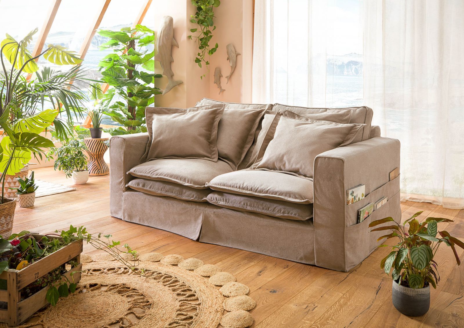 wohnli-moebel-suche-68-920-100-0200-1 Hussensofa 2-Sitzer 196x108x76 beige KINGSTON Massivmoebel24 DE Möbel/Sofas/Bigsofas Beige B:196, H:76, T:108