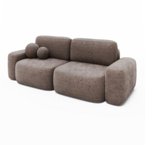 Sofa 2-Sitzer Chenille 259x107x88 grau LEVI Massivmoebel24 DE Möbel/Sofas/2-Sitzer Grau B:259, H:88, T:107