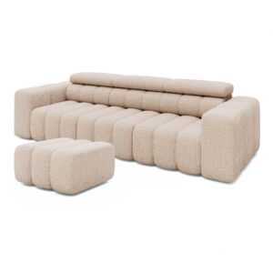 wohnli-moebel-suche-68-920-100-0224-1 Sofa 3-Sitzer mit Hocker Chenille 289x113x78 beige KONSTANTIN Massivmoebel24 DE Möbel/Sofas/3-Sitzer Beige B:289, H:78, T:113