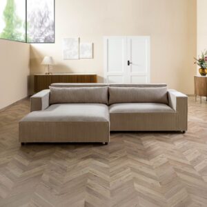wohnli-moebel-suche-68-920-100-0227-1 Ecksofa Ottomane links Cord Velours 266x150x80 beige FINN Massivmoebel24 DE Möbel/Sofas/Ecksofas Beige B:266, H:80, T:150