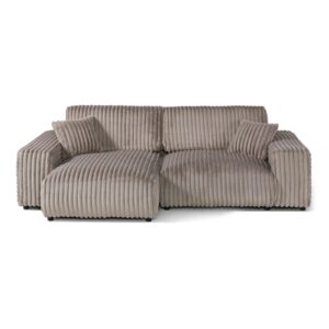 wohnli-moebel-suche-68-920-100-0240 Wohnli Möbelsuche - Ecksofa Cord Velours 237x144x79 grau PAULINA