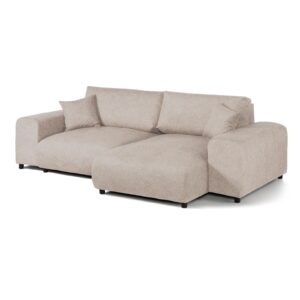 Ecksofa Plüsch 237x144x79 beige PAULINA Massivmoebel24 DE Möbel/Sofas/Ecksofas Beige B:237, H:79, T:144