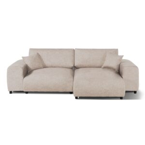 Wohnli Möbelsuche - Ecksofa Plüsch 237x144x79 beige PAULINA