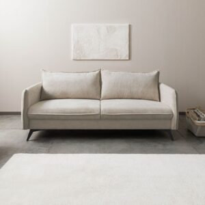 Sofa 3-Sitzer Chenille 199x100x86 beige OLIVIA Massivmoebel24 DE Möbel/Sofas/2-Sitzer Beige B:199, H:86, T:100