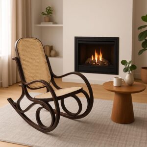 wohnli-moebel-suche-800000414814-1 SCHAUKELSTUHL Walnuss Dekor Holz MCW Möbel > Sessel > Relaxsessel Braun