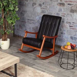 wohnli-moebel-suche-800000414839-1 SCHAUKELSTUHL Schwarz Textil MCW Möbel > Sessel > Relaxsessel Schwarz