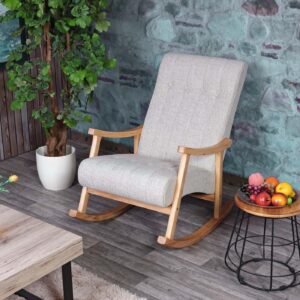 SCHAUKELSTUHL Cremeweiß Holz MCW Möbel > Sessel > Relaxsessel Weiß