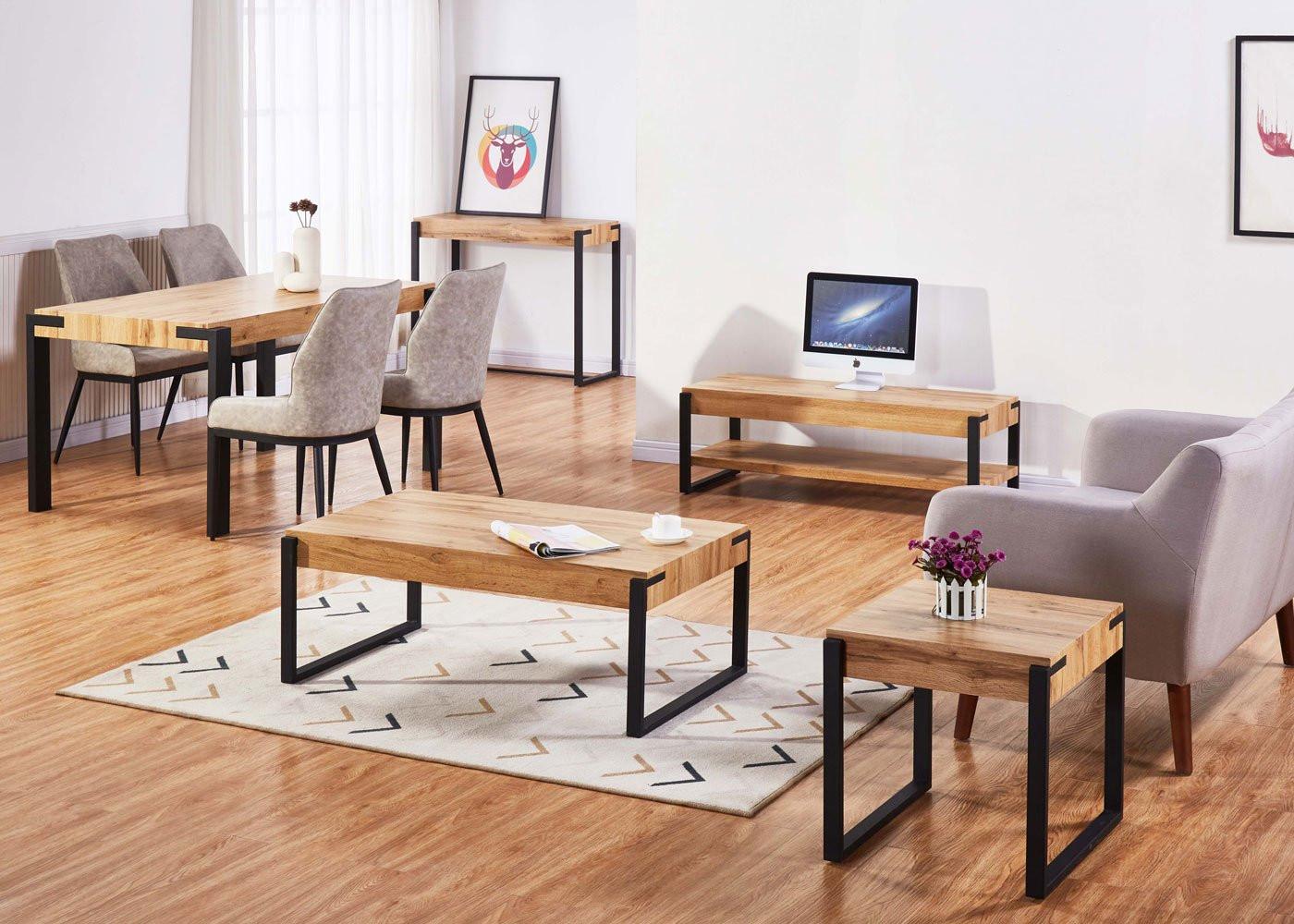 KONSOLENTISCH eckig Grau Holz MCW Möbel > Kommoden & Schubladenschränke > Konsolentische Grau