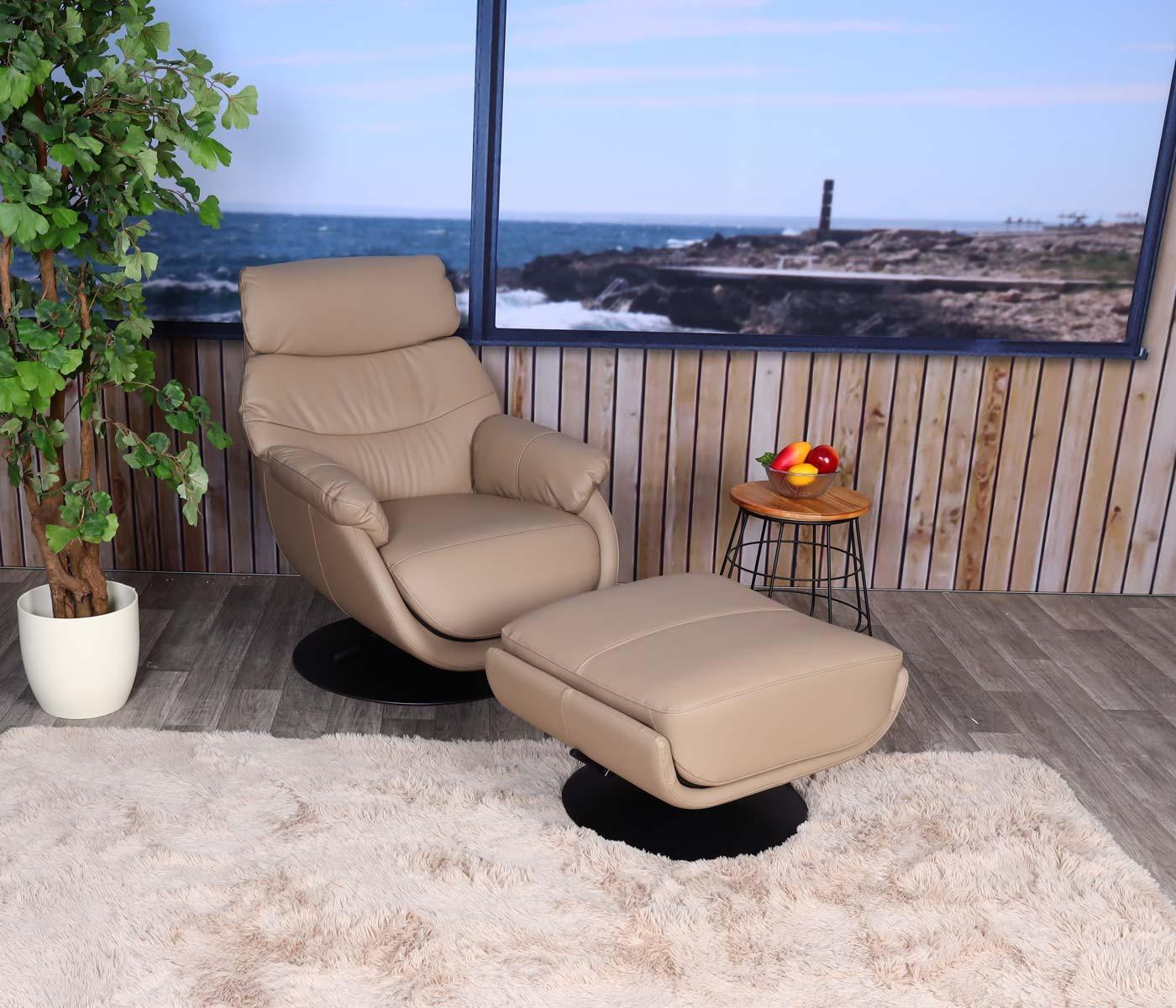 wohnli-moebel-suche-800000414919-1 RELAXSESSEL MIT HOCKER taupe Textil MCW Möbel > Sessel > Relaxsessel Taupe