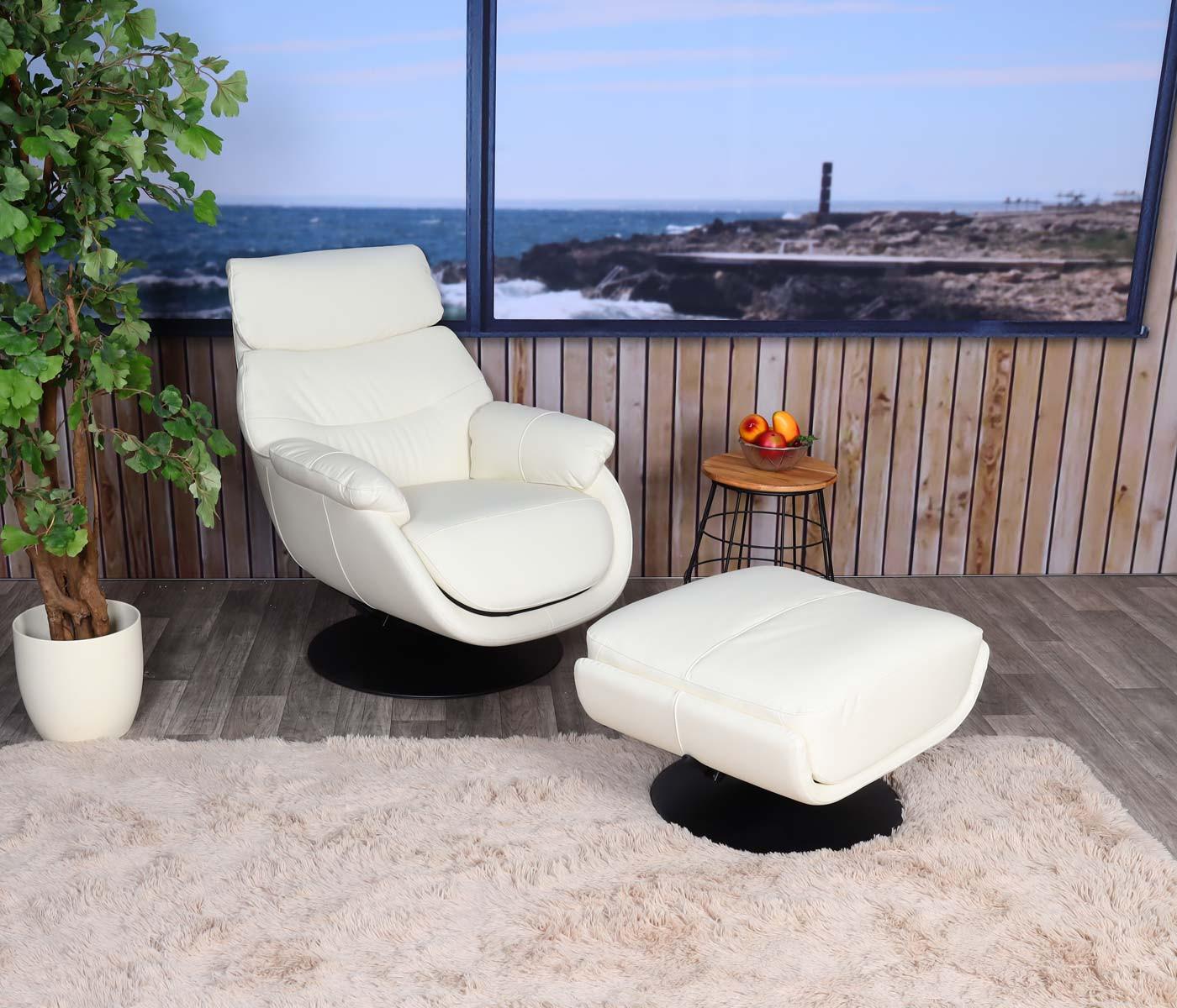 wohnli-moebel-suche-800000414927-1 RELAXSESSEL MIT HOCKER Cremeweiß Textil MCW Möbel > Sessel > Relaxsessel Weiß