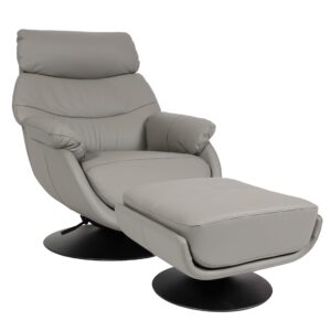 Wohnli Möbelsuche - RELAXSESSEL MIT HOCKER Grau