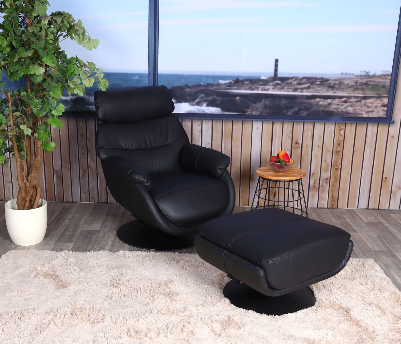 wohnli-moebel-suche-800000414944-1 RELAXSESSEL MIT HOCKER Schwarz Textil MCW Möbel > Sessel > Relaxsessel Schwarz