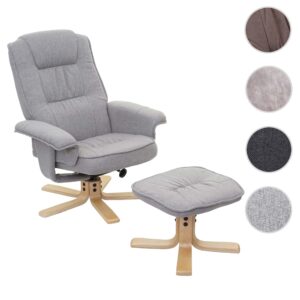 wohnli-moebel-suche-800000414946-1 RELAXSESSEL MIT HOCKER Hellgrau Textil MCW Möbel > Sessel > Polstersessel Grau