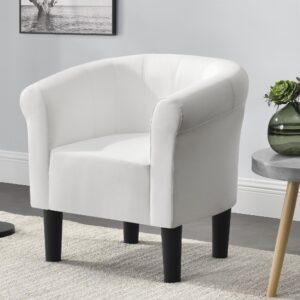 SESSEL Jelgava Kunstleder Weiß Textil [en.casa] Möbel > Sessel > Polstersessel Weiß