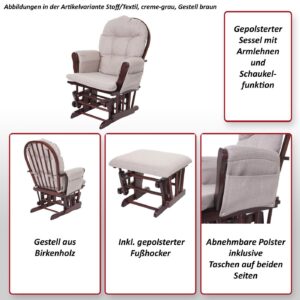 RELAXSESSEL SCHWINGSTUHL Anthrazit Textil MCW Möbel > Sessel > Relaxsessel Anthrazit