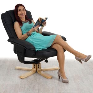 wohnli-moebel-suche-800000415135-1 RELAXSESSEL MIT HOCKER Schwarz Textil MCW Möbel > Sessel > Relaxsessel Schwarz
