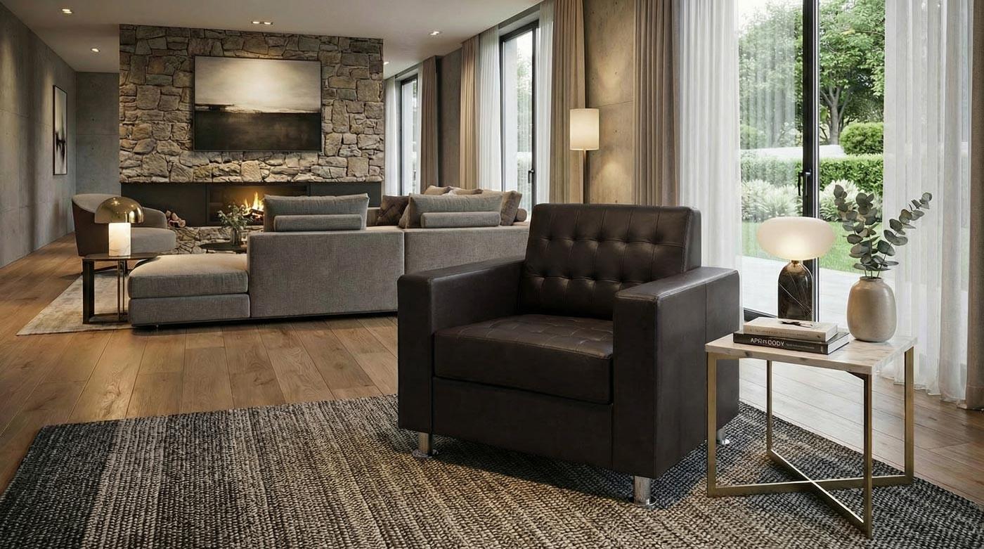 SESSEL Braun Textil MCW Möbel > Sessel > Polstersessel Braun