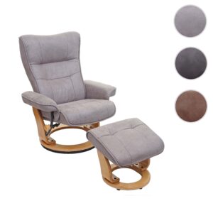 RELAXSESSEL MIT HOCKER Hellgrau Textil MCA Möbel > Sessel > Relaxsessel Grau