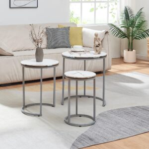 SATZTISCH Bornholm 50/50/55 Holzwerkstoff [en.casa] Möbel > Tische > Beistelltische Weiß