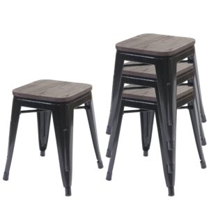 wohnli-moebel-suche-800000415522 Wohnli Möbelsuche - HOCKER HOLZ-SITZFLÄCHE Schwarz 4er-Set