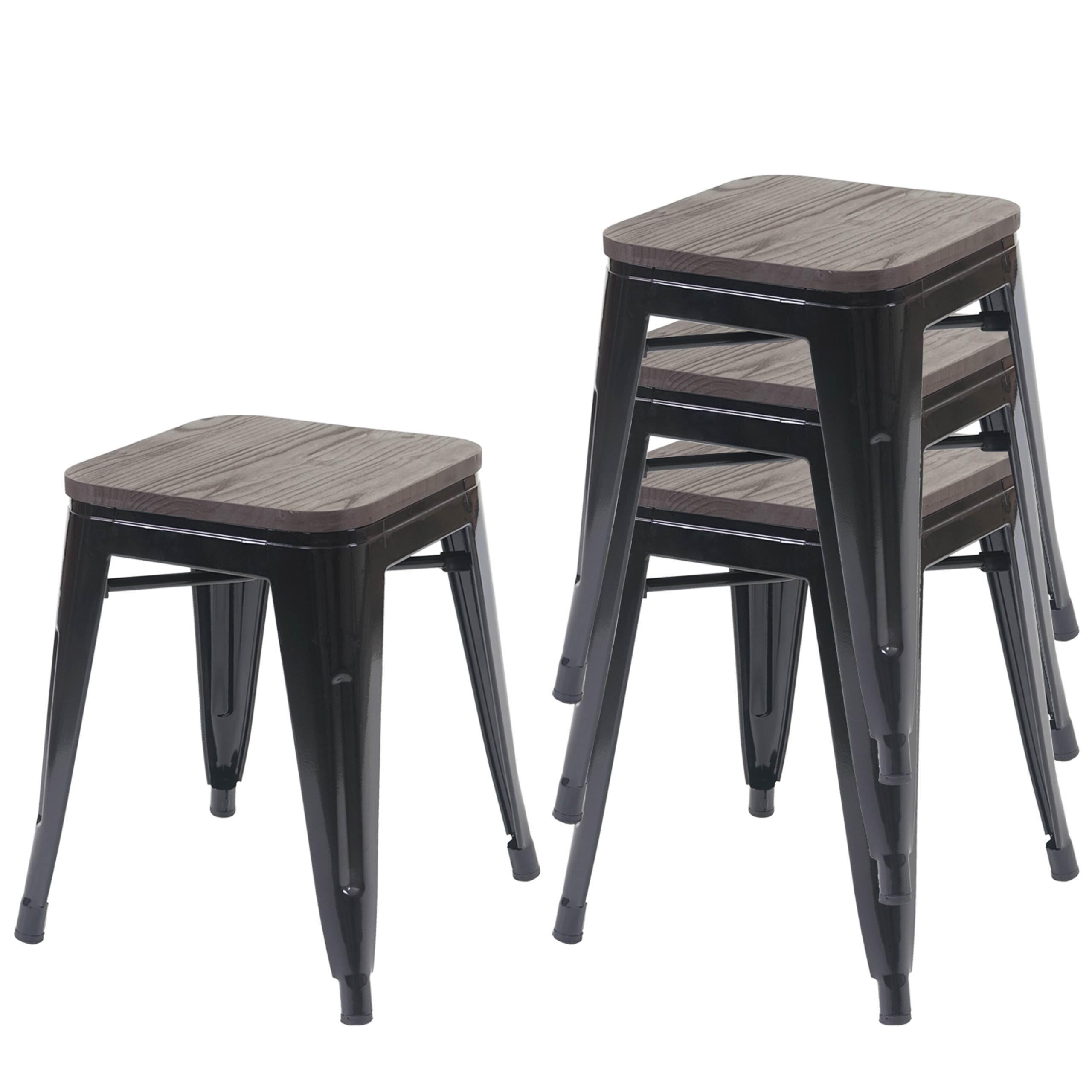 wohnli-moebel-suche-800000415522 Wohnli Möbelsuche - HOCKER HOLZ-SITZFLÄCHE Schwarz 4er-Set