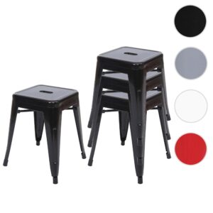wohnli-moebel-suche-800000416740-1 HOCKER Schwarz 4er-Set Metall MCW Möbel > Sessel > Hocker Schwarz