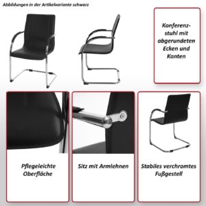 wohnli-moebel-suche-800000417373-1 KONFERENZSTUHL Braun 2er-Set Kunststoff MCW Möbel > Stühle > Esszimmerstühle > Schwingstühle Braun