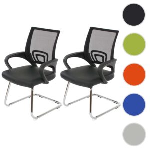wohnli-moebel-suche-800000417388-1 KONFERENZSTUHL Schwarz 2er-Set Textil MCW Möbel > Stühle > Esszimmerstühle > Schwingstühle Schwarz