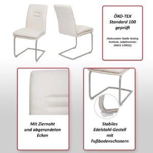 wohnli-moebel-suche-800000417391-1 ESSZIMMERSTUHL Grau 6er-Set Textil MCW Möbel > Stühle > Esszimmerstühle > Schwingstühle Grau