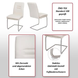 wohnli-moebel-suche-800000417396-1 ESSZIMMERSTUHL Anthrazit 2er-Set Textil MCW Möbel > Stühle > Esszimmerstühle > Schwingstühle Anthrazit