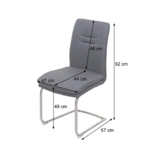 wohnli-moebel-suche-800000417415-1 ESSZIMMERSTUHL Cremeweiß 2er-Set Textil MCW Möbel > Stühle > Esszimmerstühle > Schwingstühle Weiß