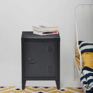 NACHTSCHRANK-SET 2 TLG. Inari Metall [en.casa] Möbel > Kommoden & Schubladenschränke > Nachttische Schwarz