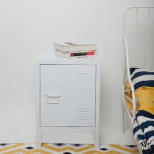 NACHTSCHRANK-SET 2 TLG. Inari Metall [en.casa] Möbel > Kommoden & Schubladenschränke > Nachttische Weiß