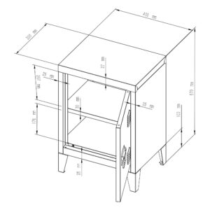 NACHTSCHRANK Inari Metall [en.casa] Möbel > Kommoden & Schubladenschränke > Nachttische Schwarz