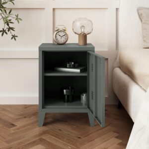 NACHTSCHRANK Inari Metall [en.casa] Möbel > Kommoden & Schubladenschränke > Nachttische Grau