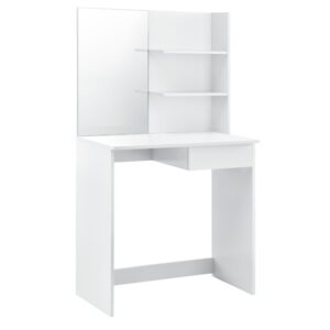 SCHMINKTISCH Holzwerkstoff [en.casa] Möbel > Tische > Schminktische Weiß