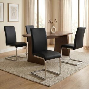 wohnli-moebel-suche-800000422441-1 SCHWINGSTUHL LETICIA 4er-Set schwarz Textil IDIMEX Möbel > Stühle > Esszimmerstühle > Schwingstühle Schwarz