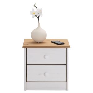 wohnli-moebel-suche-800000422600-1 NACHTTISCH RONDO weiß/braun Holz IDIMEX Möbel > Kommoden & Schubladenschränke > Nachttische Weiß