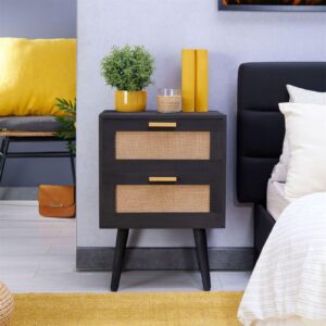 wohnli-moebel-suche-800000422604-1 NACHTTISCH WAMAN schwarz Holz CARO-Möbel Möbel > Kommoden & Schubladenschränke > Nachttische Schwarz