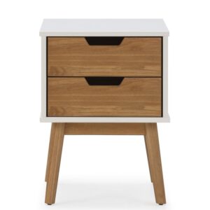 wohnli-moebel-suche-800000440464-1 NACHTTISCH Baku 2 Schubladen weiß/Wachs Holz VS Venta-stock Möbel > Kommoden & Schubladenschränke > Nachttische Weiß