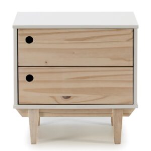 wohnli-moebel-suche-800000440466-1 NACHTTISCH Roma 2 Schubladen Weiß Holz VS Venta-stock Möbel > Kommoden & Schubladenschränke > Nachttische Weiß