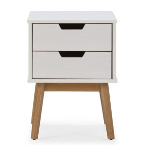 wohnli-moebel-suche-800000440477-1 NACHTTISCH Baku 2 weißen Schubladen Holz VS Venta-stock Möbel > Kommoden & Schubladenschränke > Nachttische Weiß