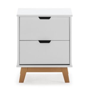 NACHTTISCH Miranda 2 Schubladen Weiß Holz VS Venta-stock Möbel > Kommoden & Schubladenschränke > Nachttische Weiß