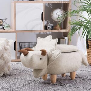 wohnli-moebel-suche-800000463019-1 TIERHOCKER Triceratops 42/92/56 cm Textil Beliani Möbel > Sessel > Hocker Grau
