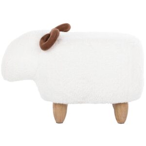 wohnli-moebel-suche-800000463035-1 TIERHOCKER Lamb 34/61/36 cm Textil Beliani Möbel > Sessel > Hocker Weiß