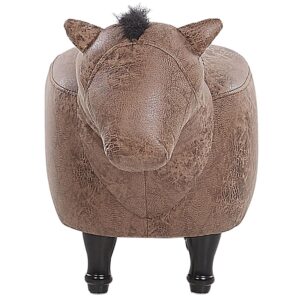 wohnli-moebel-suche-800000463039-1 TIERHOCKER Horse 64/33/50 cm Textil Beliani Möbel > Sessel > Hocker Braun