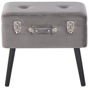 wohnli-moebel-suche-800000463049-1 HOCKER Mallard 36/52/46 cm Textil Beliani Möbel > Sessel > Hocker Grau