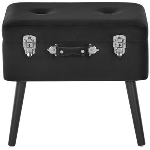wohnli-moebel-suche-800000463050-1 HOCKER Mallard 36/52/46 cm Textil Beliani Möbel > Sessel > Hocker Schwarz