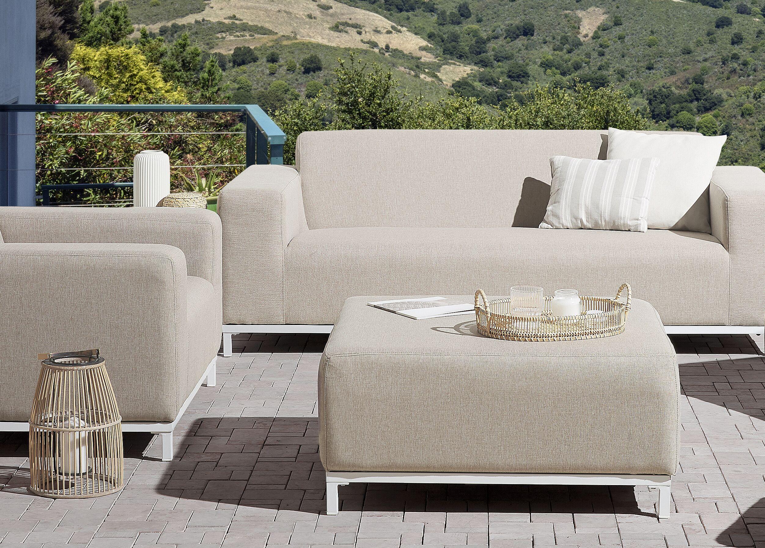 OTTOMANE Rovigo 83/83/38 cm Textil Beliani Möbel > Sessel > Hocker Beige